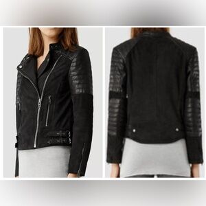 All Saints Ferris Biker Leather Suede Jacket
